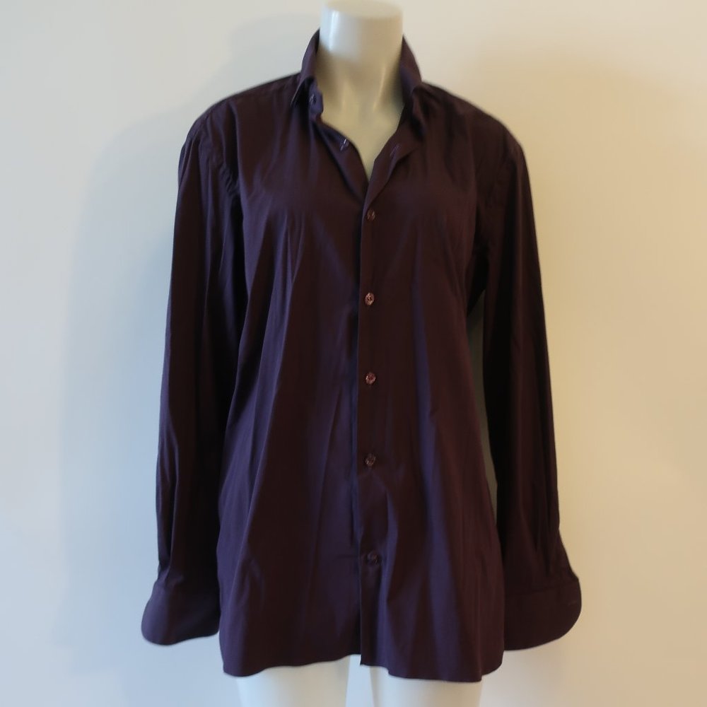 Mens Oriali Firenze Plum Purple Dress Shirt 16 1/2/ 42 *